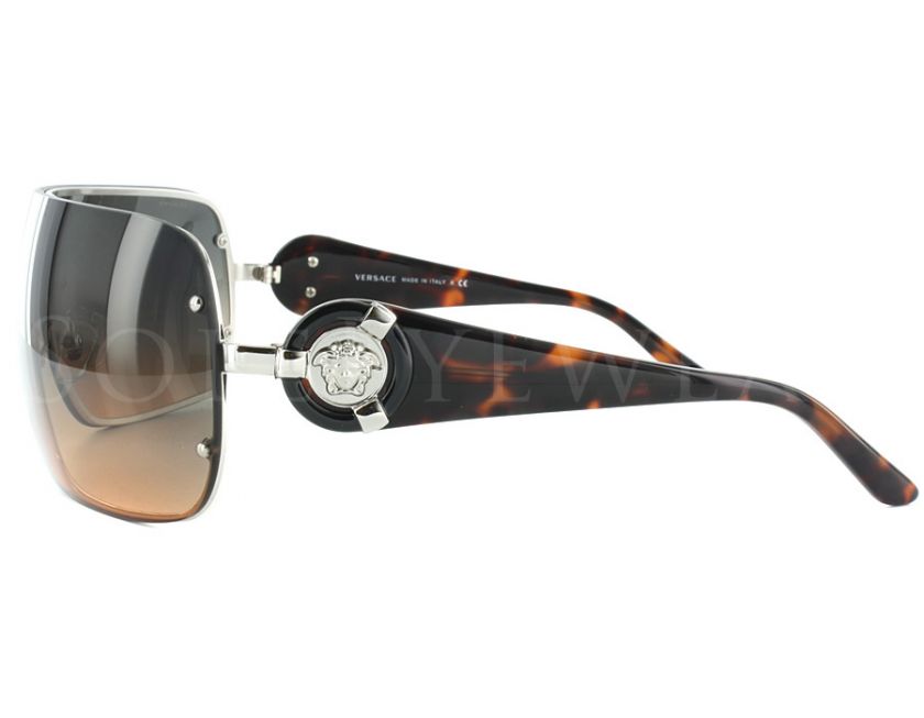 NEW Versace 2126 1000/18 VE2126 100018 Havana Silver Brown Gradient 