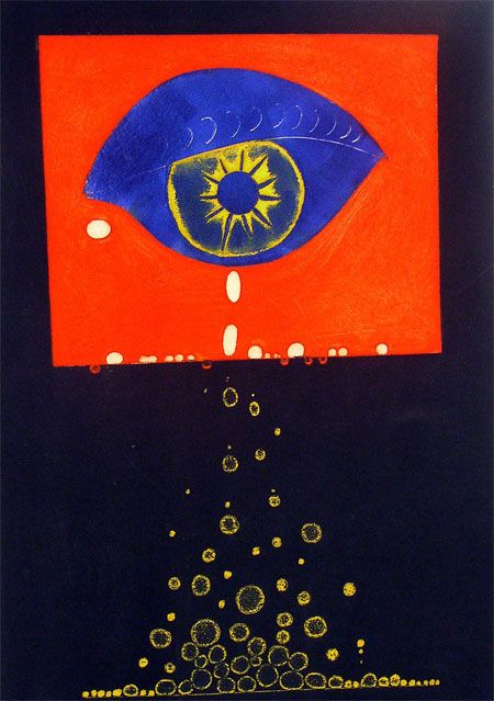 Alistair Grant CRYING EYE Etching Aquatint Art  