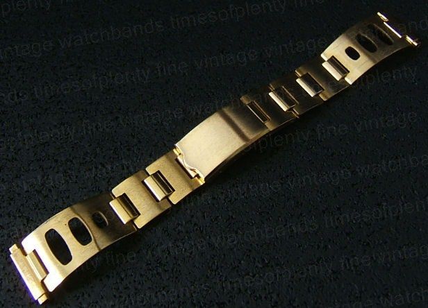 NOS 20mm Gold tone Deployment Rally Vintage Watch Band  