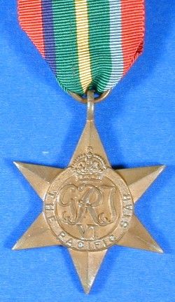 BRITISH WORLD WAR2 PACIFIC STAR MEDAL UNNAMED J0301  