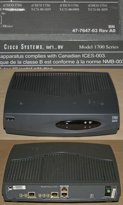 CISCO SYSTEMS 1700 SERIES 1710 SECURITY ACCESS ROUTER  