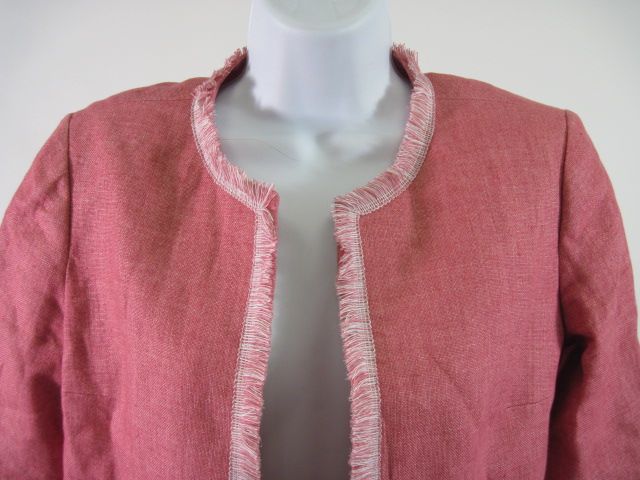 BERNARD ZINS PARIS Pink Fringe Blazer Jacket Sz 4  