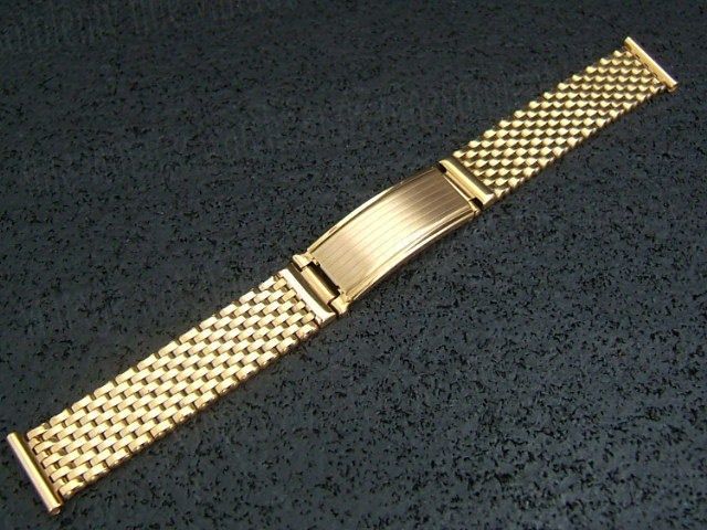 NOS 5/8Kreisler Gold gf Basketweave Vintage Watch Band  