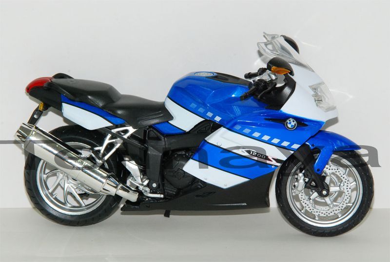 12 BMW K1200S (B) Diecast Model Motorcycle Sport Bike  