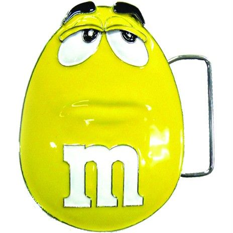 Licensed Mars Chocolate Yellow M&M Belt Buckle  