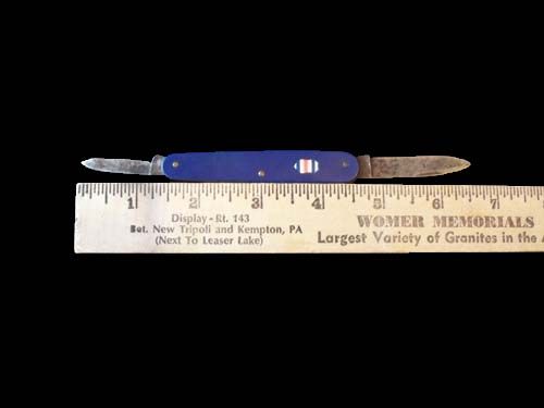 Vintage German Zak Blue Celluloid Pocket Knife Rwb  