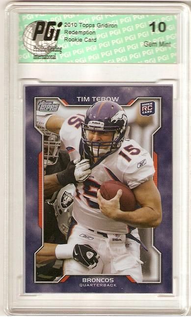 Tim Tebow 2010 Leaf Razor Rookie #124 1st Card Ever Made PGI 10  