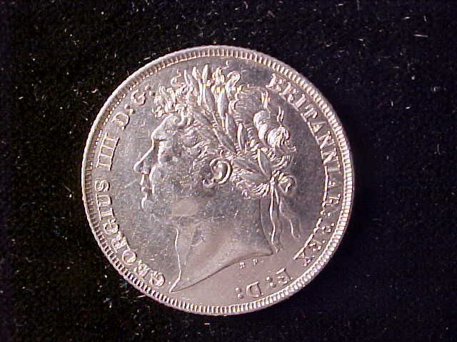 GEORGE IIII SHILLING 1824 CLEANED  