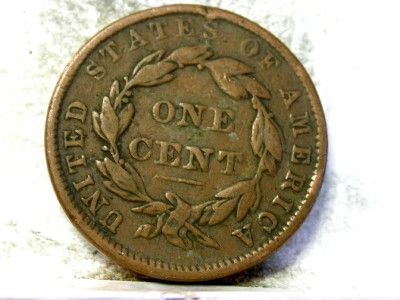 1837 BRAIDED HAIR LARGE CENT N/R ID#P877  