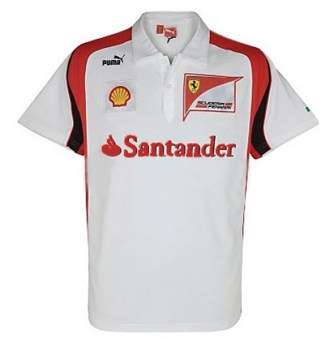 AUTHENTIC PUMA FERRARI 2011 WHITE TEAM POLO  