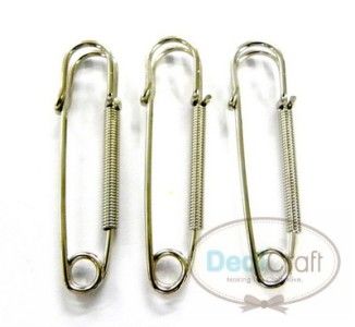 6PCS BROOCH HAIR SAFETY PIN CLOTH CLIPS 51MM S0005  