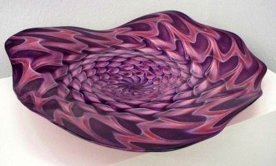 HAND BLOWN GLASS ART WALL PLATTER #2037 ONEIL  