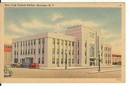 1943 NY Central Railroad Station Syracuse NY Postcard  