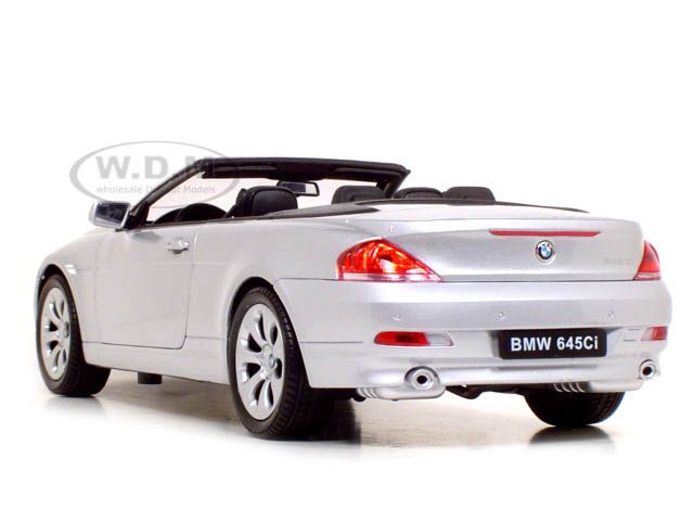 BMW 645 Ci CONVERTIBLE 118 SCALE DIECAST MODEL SILVER  