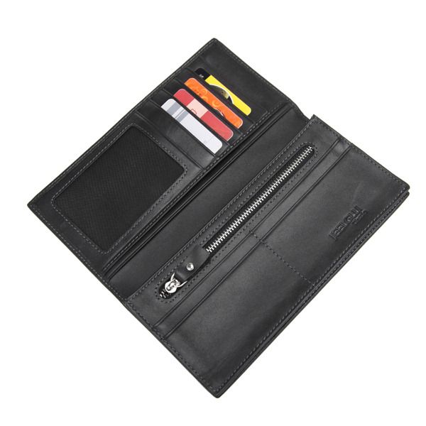 Mens Fashion Series Leather Long Wallet Black new A235  