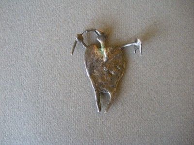 Bill Worrell Silver Shaman pendant 2 2/16 x 1 3/4  