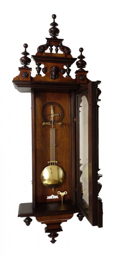 Beautiful Antique German Mueller Schlenker 2 weight wall clock at 1900 