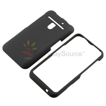 NEW SOLID BLACK RUBBER HARD SKIN CASE COVER FOR LG REVOLUTION VS910 