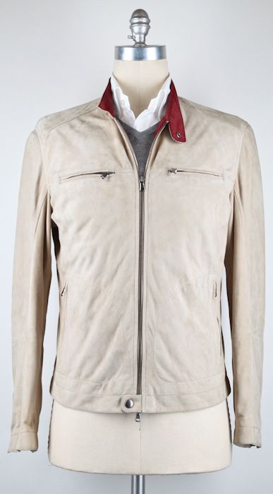 New $3455 Brunello Cucinelli Beige Jacket Large/Large  