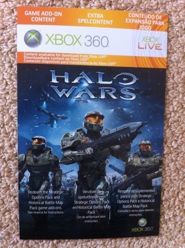 HALO WARS DLC Packs CODE Xbox 360 *NEW*  