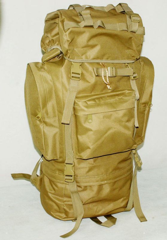 65L COMBAT RUCKSACK CAMPING BACKPACK BAG SAND 3696  