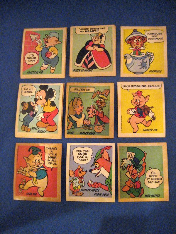 Fifteen Disney Wonder Bread Stickers / 1974  