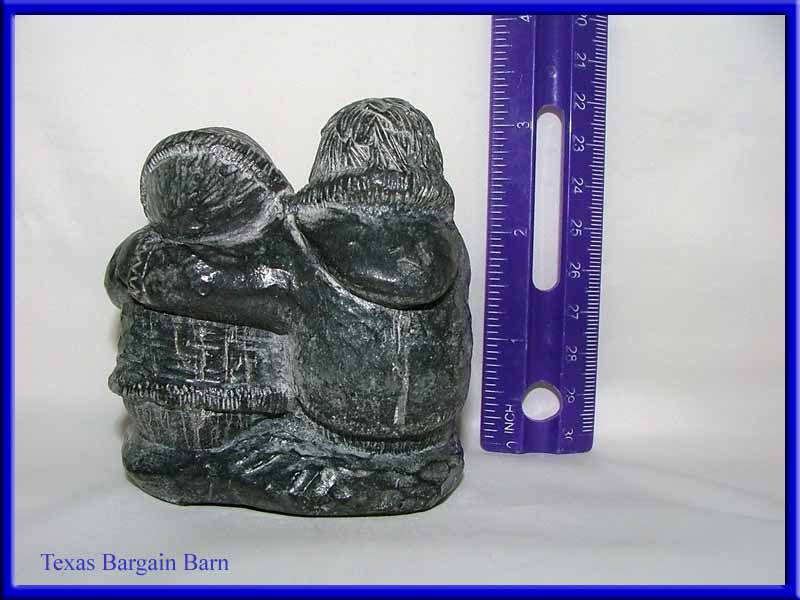 Wolf of Canada Soapstone Sculpture Figurine/Figure of Little Boy 