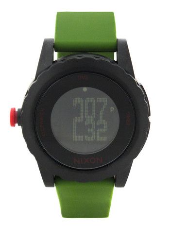 New* Nixon Watch Green Rubber RED Digital The Genie Alakazam with 