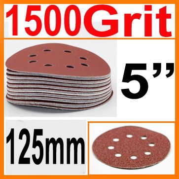 25X 2000 Grit # 5x 8 Hole VELCRO SANDING DISCS sandpaper Coating 