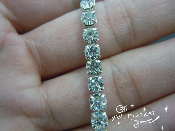 Crystal Rhinestone Close Chain Clear Trim 10 YARD  