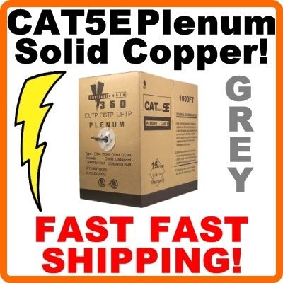 1000 ft. CAT 5E PLENUM 24 AWG/ 4 PR SOLID CAT5E GRY CMP  