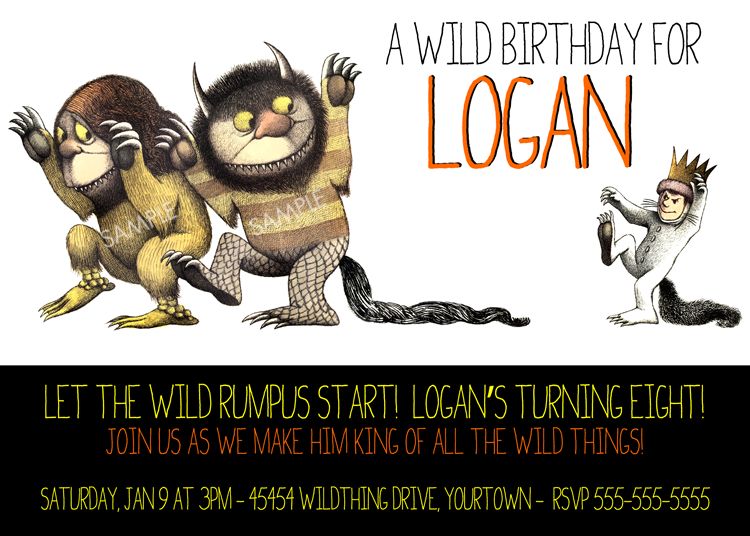 Where the Wild Things Are Invitation for Birthday Party  