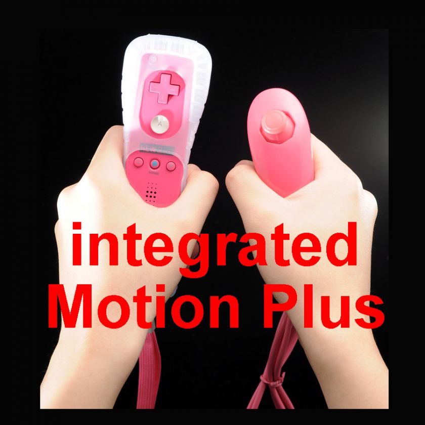 2in1 Remote Wiimote Controller+Nunchuck for Wii PINK  