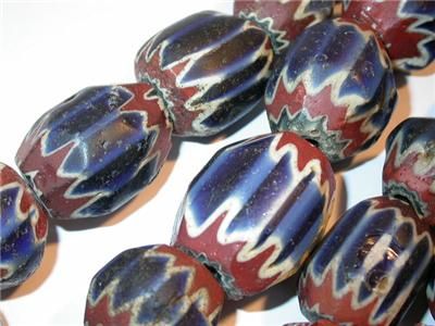 UNTIMATE ANTIQUE TRADE BEADS VENETIAN 7 LAYER CHEVRON BEAD STRAND C 