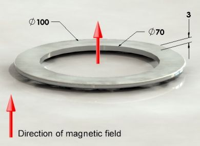 Ring Neodymium Rare Earth Magnets (100mmx70mmx3mm)  