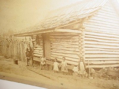 Post Slavery Black Sharecroppers Log Cabin Photo Whoa (292)  