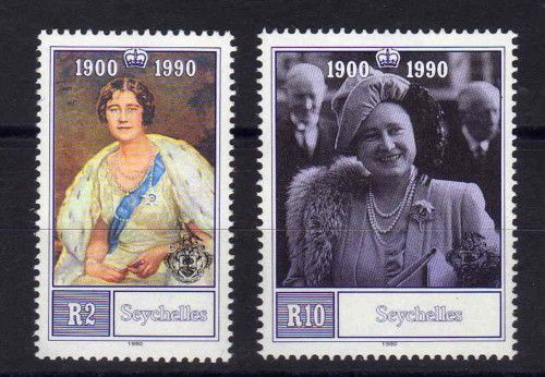 SEYCHELLES 1990 90th BIRTHDAY SET SG 782 783 MNH.  