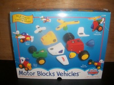 TOMY MOTOR BLOCKS VEHICLES PRESCHOOL MAKES 4 VEHICLES  