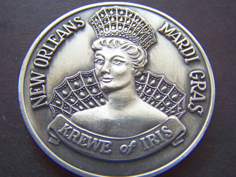 1972 Iris Oxidized Silver Mardi Gras Doubloon  