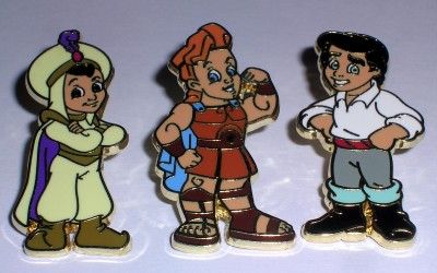   PIN SET Disney Dopey Eric Pinocchio Genie Hercules Aladdin  