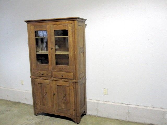 Antique Arts & Crafts Kitchen Cabinet Primitive Style  