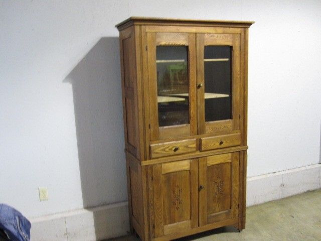 Antique Arts & Crafts Kitchen Cabinet Primitive Style  