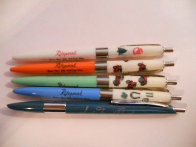 VINTAGELOT OF 5 ADVERTISING PENS RITEPOINT, MORE A306  