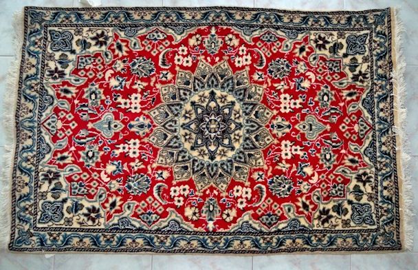 Nain Iran 210 x 46 Carpet / Rug Red, Blue, White  