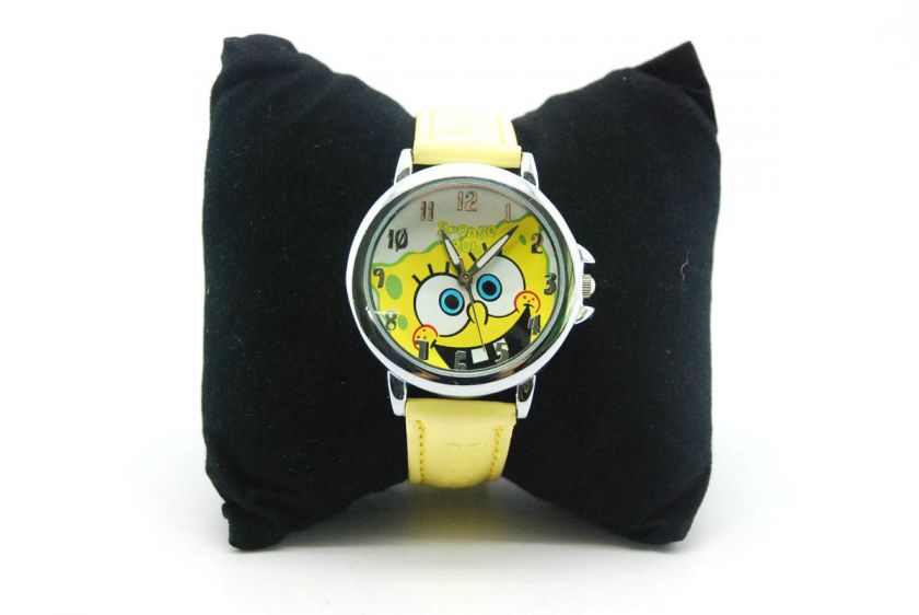 Cartoon boys & girls leather SpongeBob watch ABQ25  