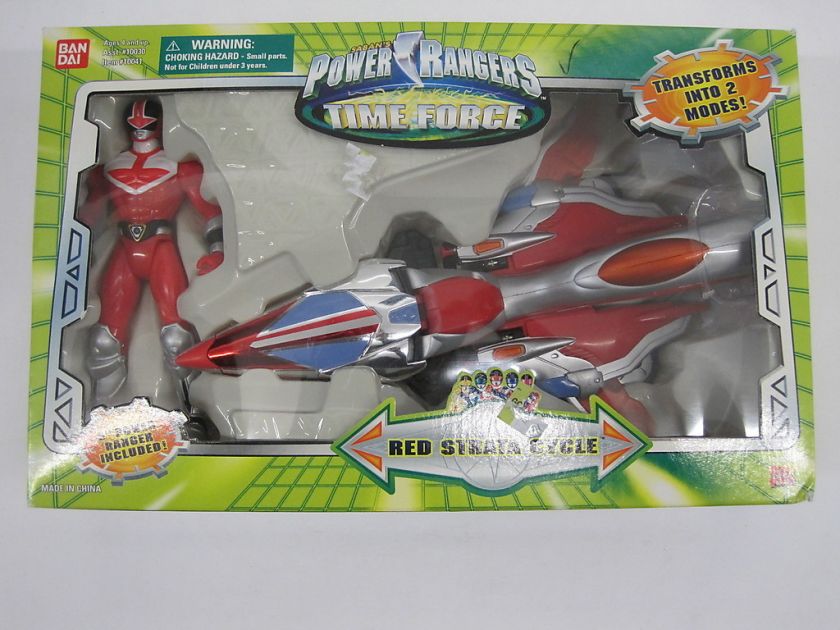 BANDAI  POWER RANGERS TIME FORCE   RED STRATA CYCLE MIP NEW  