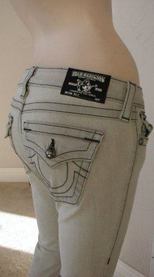 NWT True Religion WMS Billy jeans grey pearl in Pebble  