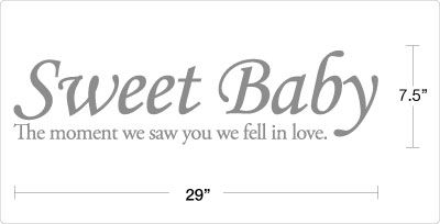 SWEET BABY   Vinyl Wall Art Decals Quotes Sayings Words  