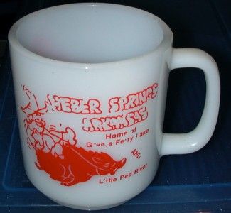 Heber Springs (Arkansas)   Glasbake Milkglass Mug  