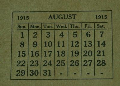 August 1915 Advertising Calendar A Collins Philadelphia  